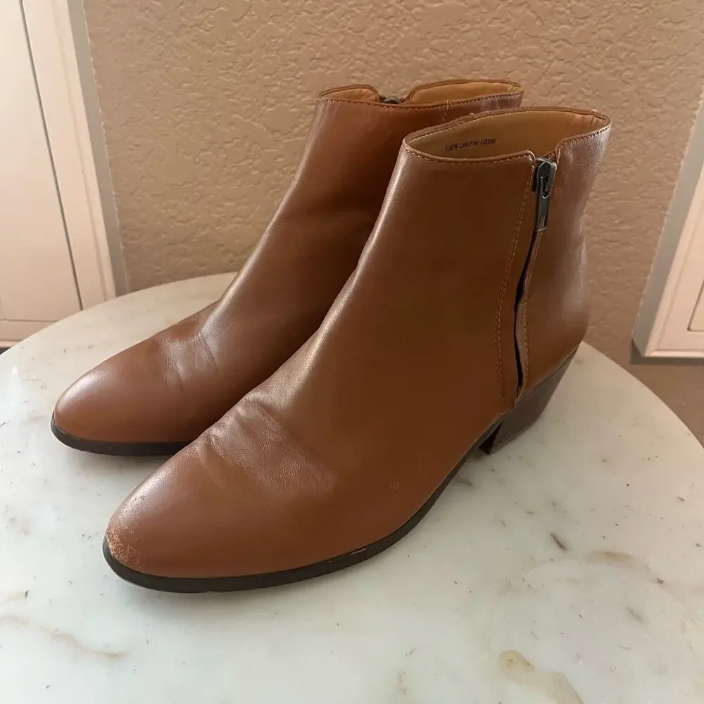 J. Crew Camel Leather Booties 10 Soft Ankle